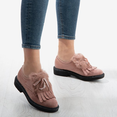 Pink women's shoes with Missuri fur - Shoes