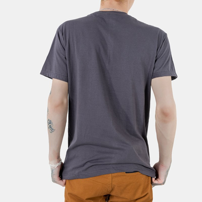 Dark gray cotton men's t-shirt with the inscription - Clothing
