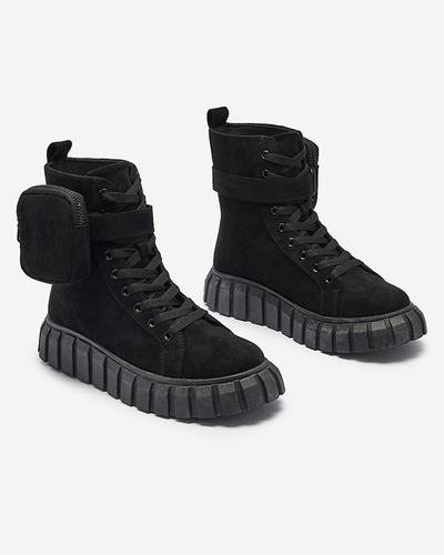 Women's boots with sachet in black Sauups- Footwear