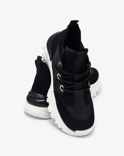 Women's sports sneakers in black Hasola- Footwear
