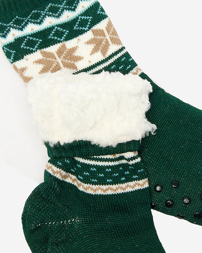 Royalfashion Green Christmas men's insulated socks