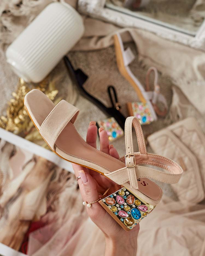 Royalfashion Sieviešu sandales ar kristāliem Ohvare