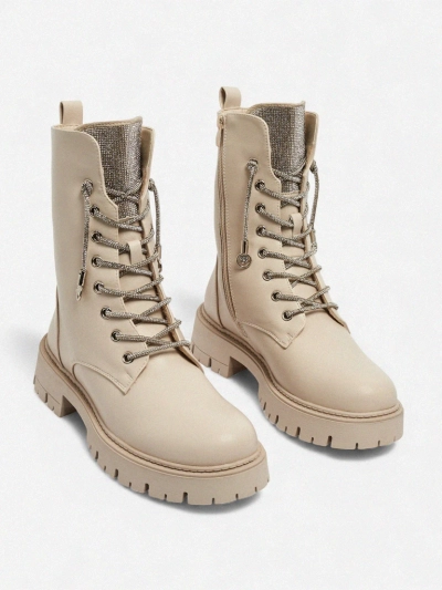 Eco-leather laced women's ankle boots Farly