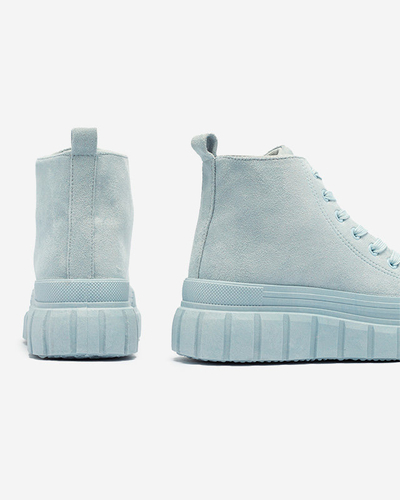 Light blue women's lace-up sports boots a'la sneakers Netara - Footwear