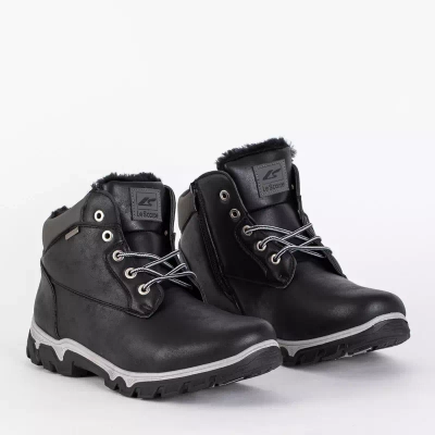 OUTLET Black men's winter hiking boots Omitsok - Footwear