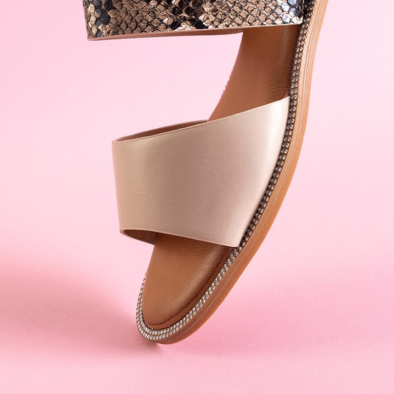 Beige snake women's sandals Venilia - Footwear