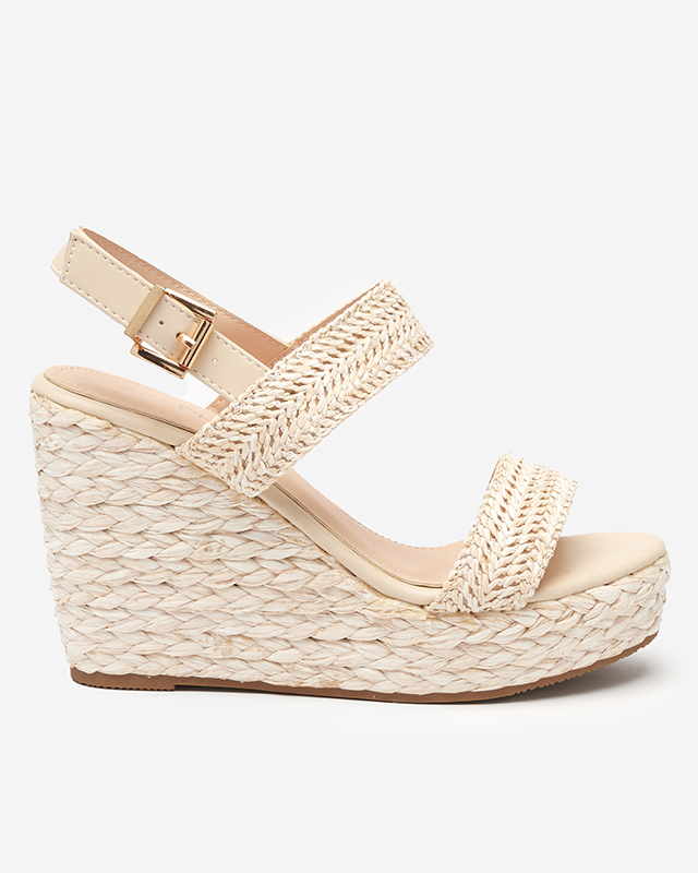 Beige women's sandals a'la straw braided Merisad - Footwear