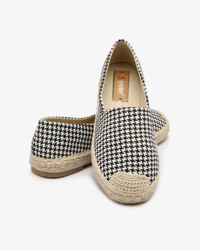 Royalfashion Black and white women's espadrilles in pepite Ilacex