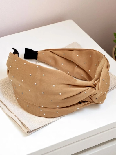 Royalfashion Matu lenta ar spīdīgām rhinestone Shine Twist
