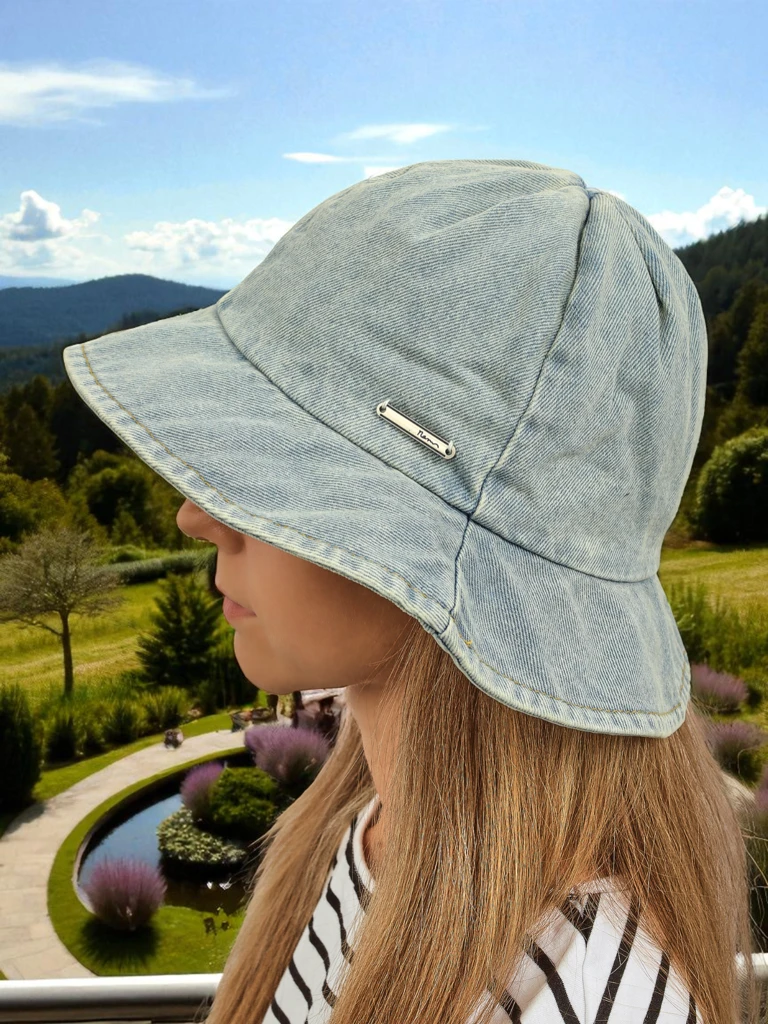 Женская шляпа Demetra denim bucket hat – легкий полиэстеровый стиль