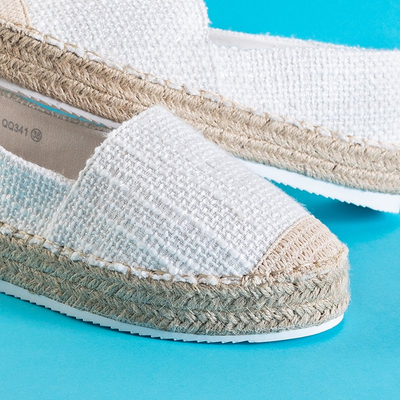 Women's white tweed espadrilles Elizabet - Footwear