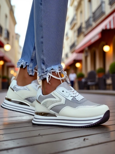 Royalfashion Women's Sneakers with Glitter Borovis