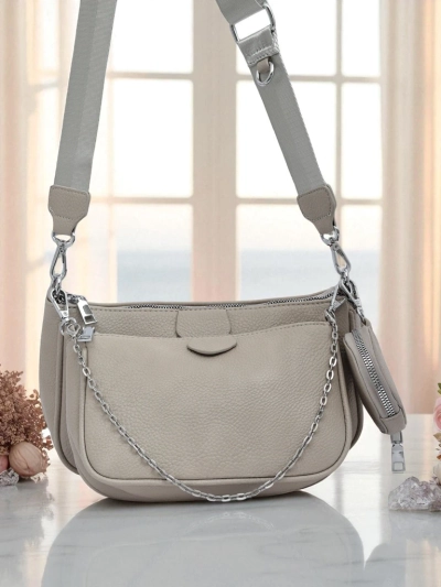 Arete MultiSet Women's Handbag Eco-Leather Dove Gray, 3-in-1 Elegance