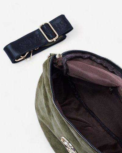 Royalfashion Zaļa, maza, sieviešu rokassomiņa no eko zamšādas