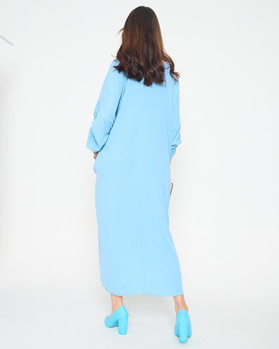 Light blue women's oversize midi dress - Clothing
