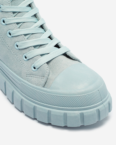 Light blue women's lace-up sports boots a'la sneakers Netara - Footwear