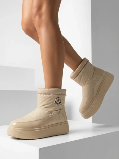 Royalfashion Sieviešu slips-on sniega zābaki bēšā krāsā Ademra