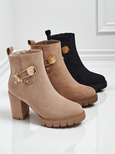 Women's Eco Suede Heeled Ankle Boots Bearr