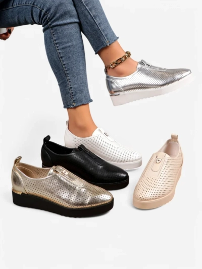 Royalfashion Женские слипоны перфорированные Goffies
