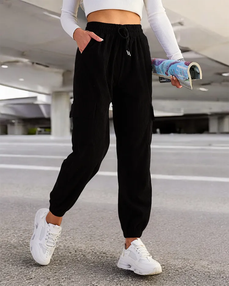 Royalfashion Women's Ribbed Pants