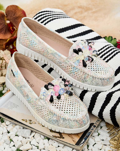 Royalfashion Sieviešu ažūra mokasīni ar pērlītēm Nasfali