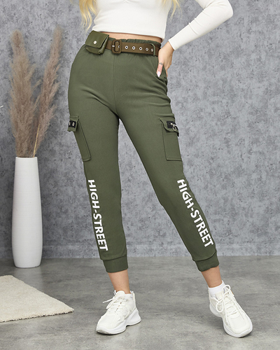 Dark green women's combat pants- Clothing