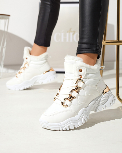 White women's sporty winter boots a'la trappers Mertika - Footwear