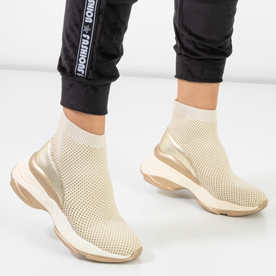 OUTLET Beige sports shoes with a high upper Lupine - Footwear