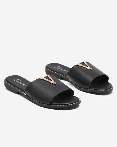 Visuals black women's slippers - Footwear