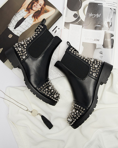 Sieviešu zābaki ar tapām melnā krāsā Amerapi- Footwear