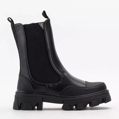 OUTLET Black women's boots on a massive Rosidi sole - Footwear