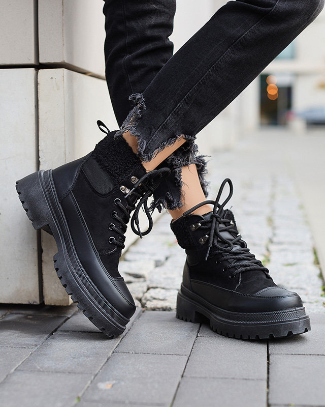 OUTLET Black women's insulated trapper boots Norisis - Footwear