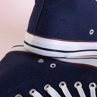 OUTLET Navy blue women's high-top trainers Skarllet - Footwear