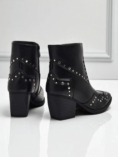 Kowbojki damskie na obcasie z dżetami Glaciere