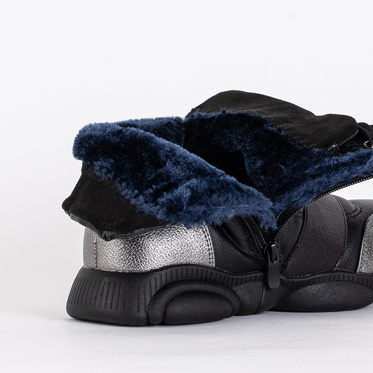 Black children's boots with silver inserts Kaliaso - Footwear