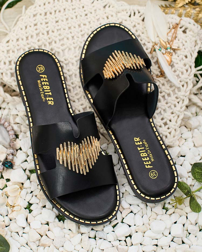 Royalfashion Women's Ortyca flat sole flip-flops