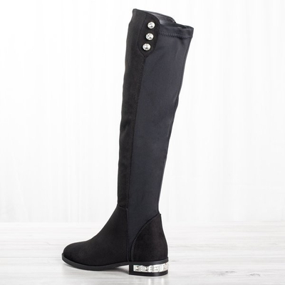 Black Elly flat heel boots - Footwear