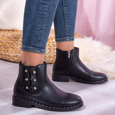 Black boots with metallic accents Waldi - Footwear