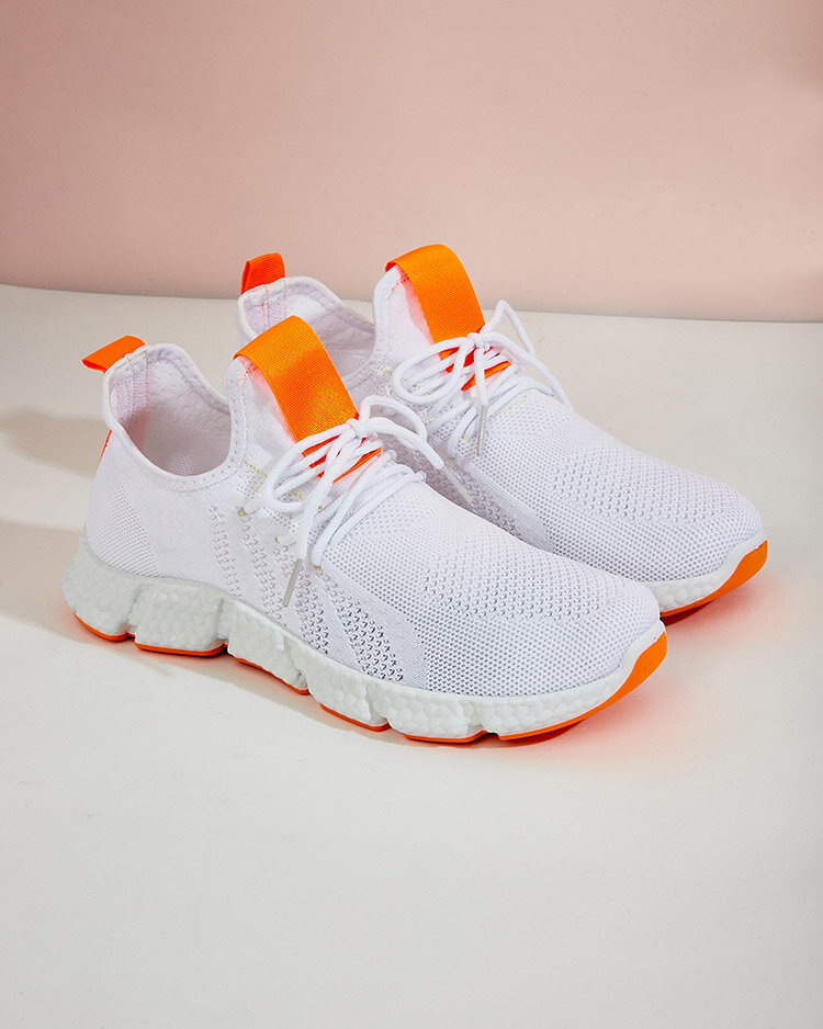 White and orange women's sports shoes Baym - Footwear