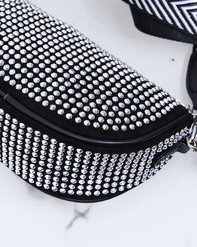 Royalfashion Black women's handbag with silver rhinestones