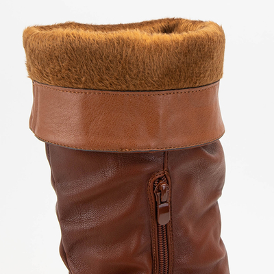 Brown women's knee-high boots Tarisa- Footwear