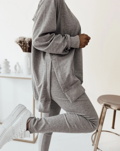 Royalfashion Grey women's sweatshirt set