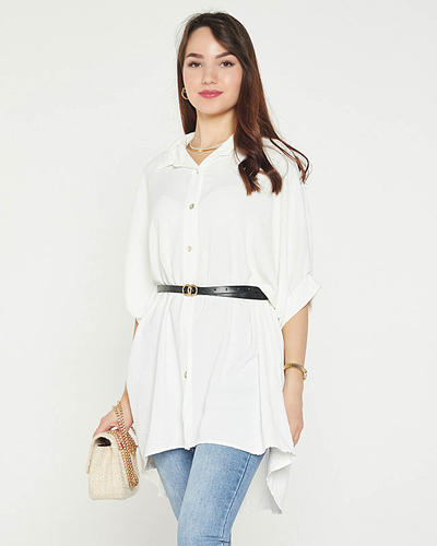 Women's white tunic shirt - Clothing