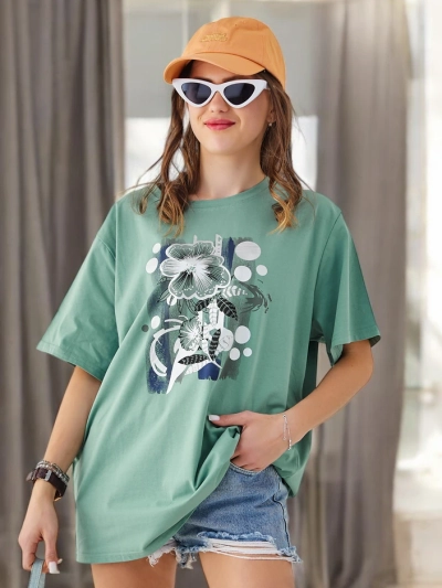 Royalfashion Women's cotton t-shirt with print