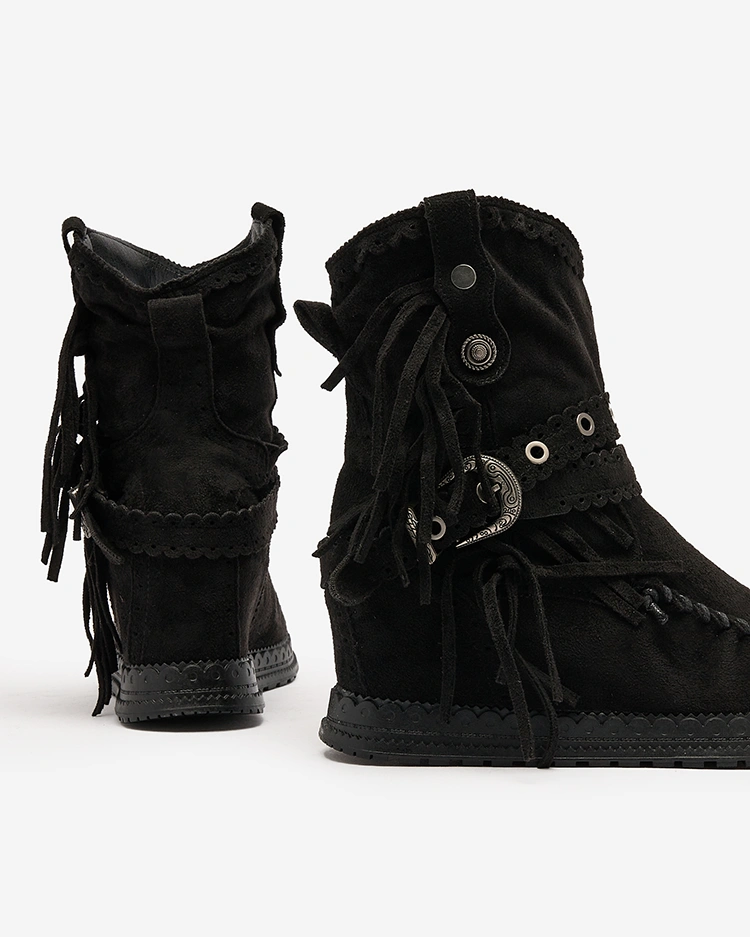 Royalfashion Melni sieviešu zābaki ar paslēptu enkuru Dibisa