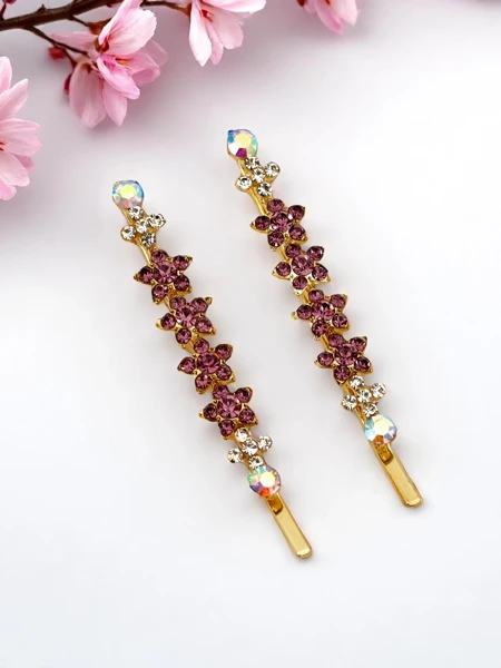 Royalfashion Matu sprādze ar rhinestone ziediem Sparkle Blossom