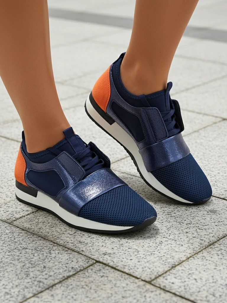 Vittoria Navy Blue Women's Ecological Leather Shoes