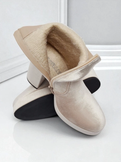 Women's Heeled Ankle Boots Velour Style Miss