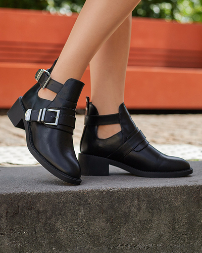 Black women's low boots with a cut Wirocci - Footwear