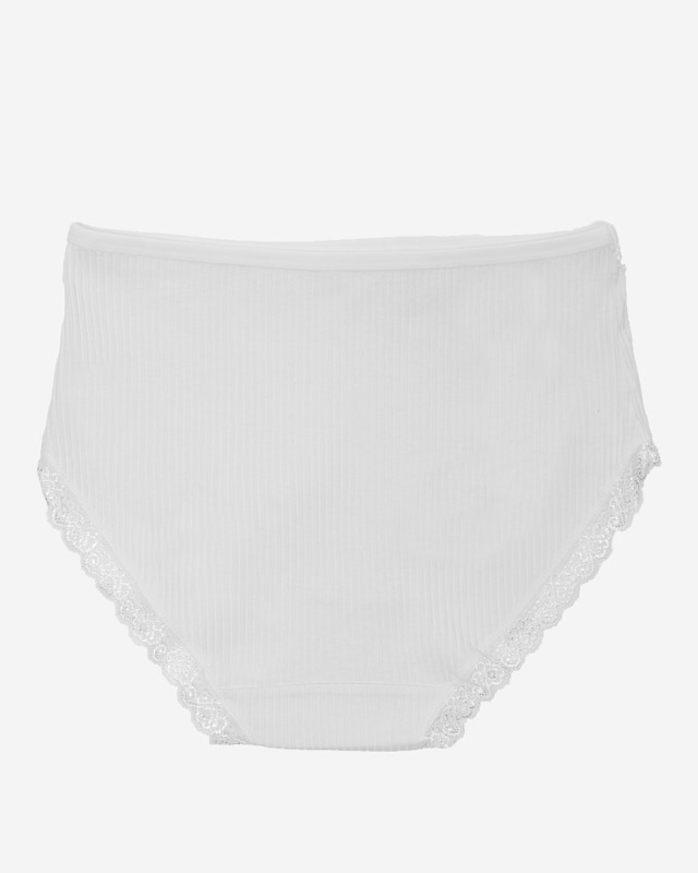 Women's white cotton lace panties PLUS SIZE - Underwear